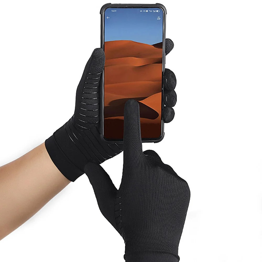 KYNCILOR A0047 1Pair Full Finger Compression Gloves Arthritis Protector for Women/Men Relieve Pain Gloves with Touchscreen Tips for Swelling Rheumatoid - S - 2