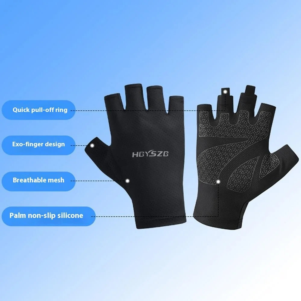 HGYSZG 1 Pair Size XL Cycling Summer Thin Half Finger Gloves Fitness Strength Training Unisex Gloves - Fluorescent Green - 4