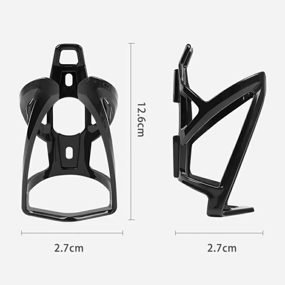 Integrated Bike Water Bottle Cage MTB Road Bicycle Lightweight Bottle Holder with Screws + Wrench - Black - 6