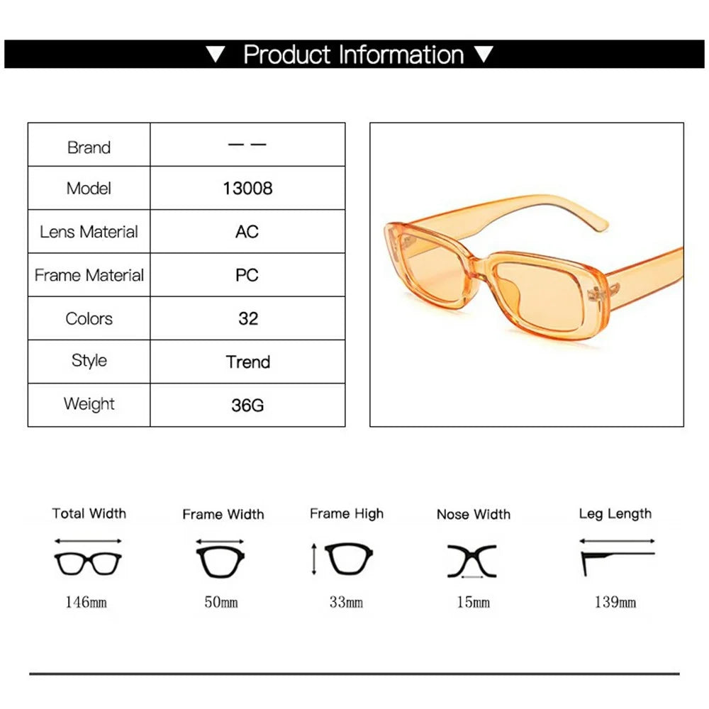 Square Frame Sunglasses Retro Lightweight Sun UV Protection Glasses for Small Faces - Orange Frame / Tan Lens - 5