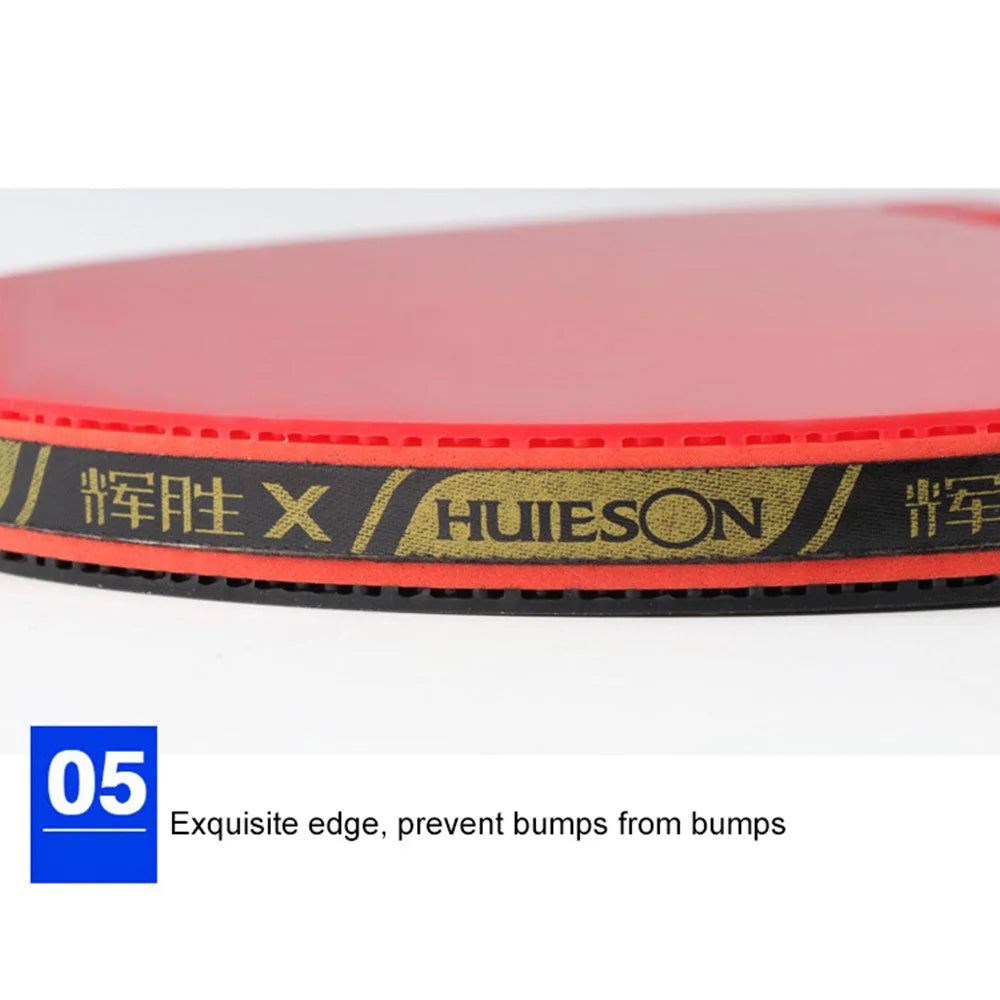 HUIESON 6-Star Wood and Carbon Table Tennis Racket Ping Pong Paddle with Carry Case - Handshake Grip - 6