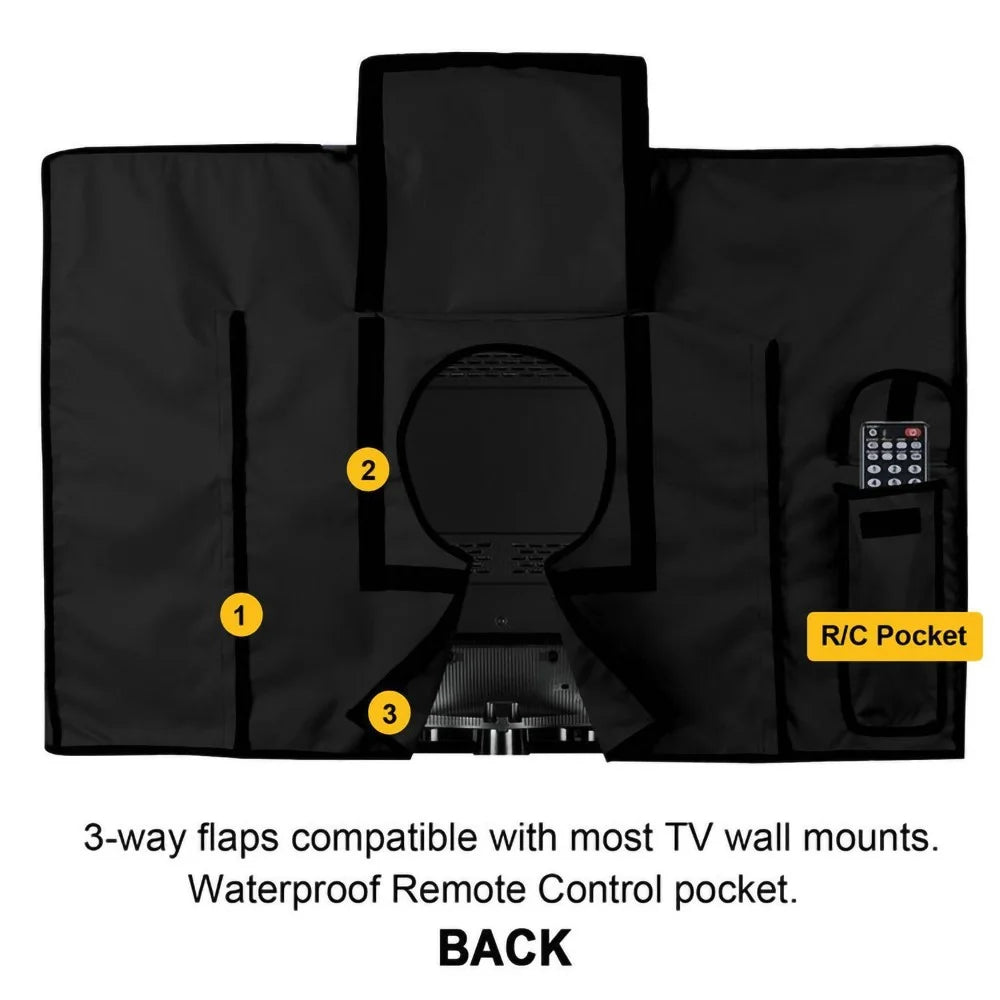 HALIN Polyester Television Protector 46-48 Inch TV Screen Protective Cover Waterproof Case - Black - 2