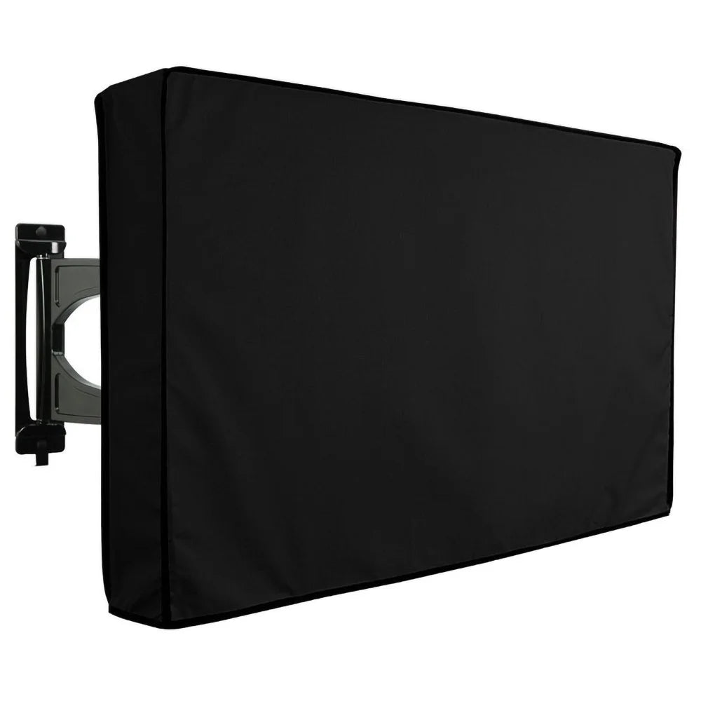 HALIN Waterproof Outdoor TV Screen Protection Cover Dustproof Polyester Protector for 55-58 Inch LCD LED - Black - 1