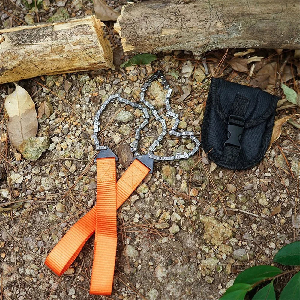 YH338825 Pocket Hand Chainsaw for Camping Outdoor Survival Wood Cutting - Orange - 3