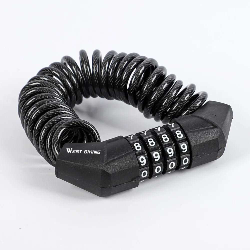 WEST BIKING Bike Lock Bike Locks Cable Bicycle Lock Anti-theft Mini Code Lock - 3