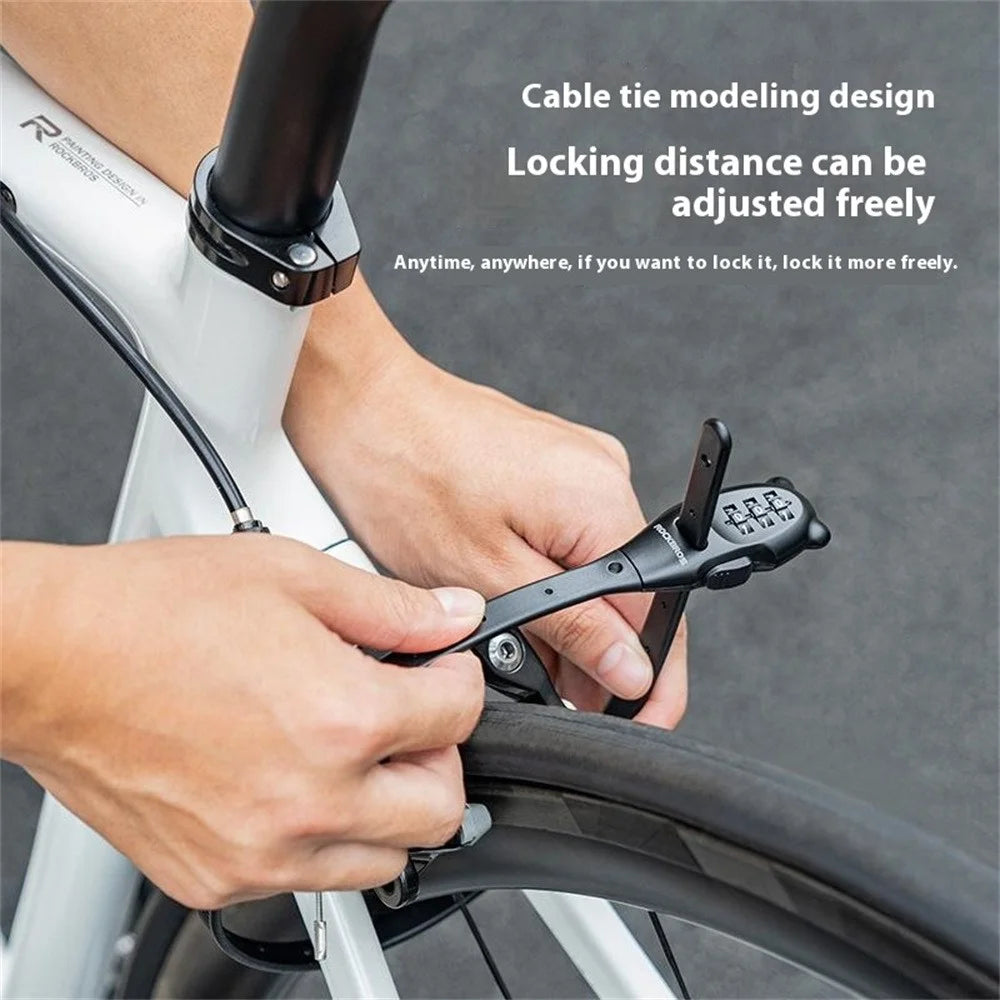 ROCKBROS 32180001001 31cm Anti Theft Cable Tie Lock for Motorcycle 3 Digits Password Portable Bike Lock - 2