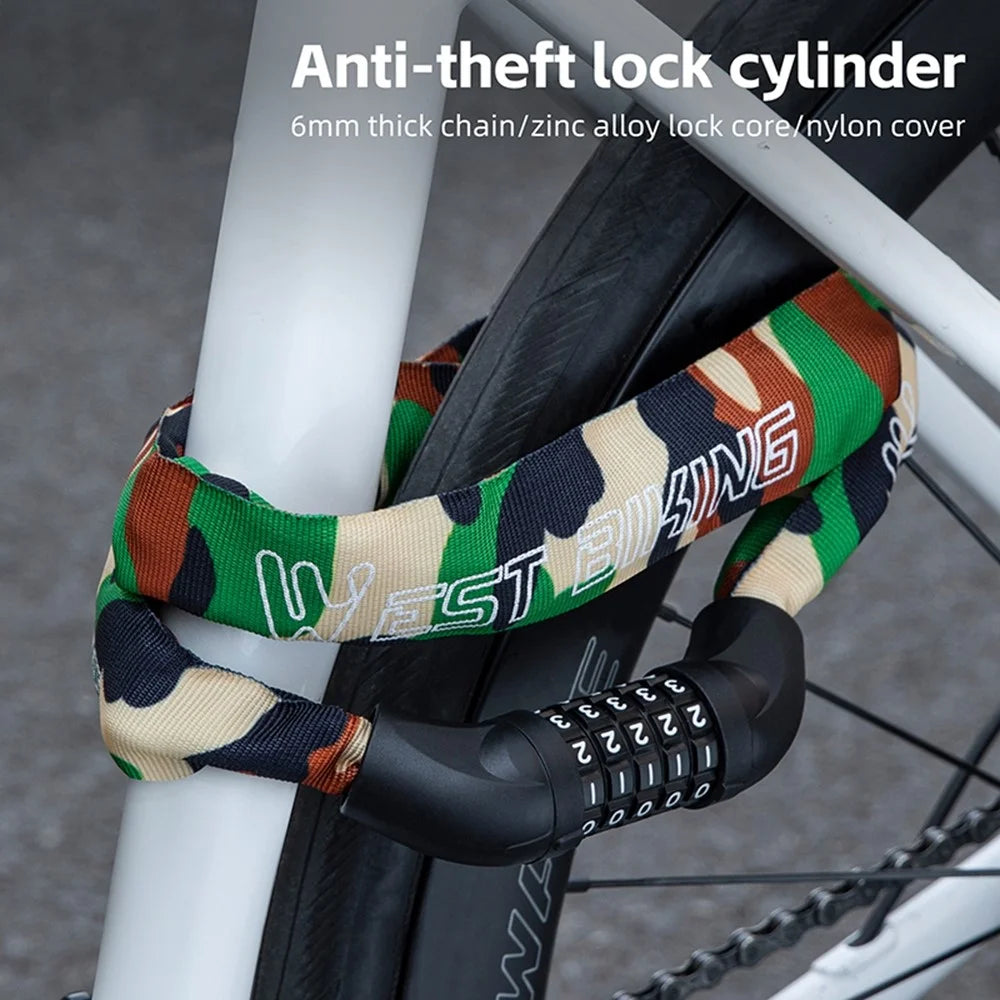WEST BIKING YP0705119 100cm Anti Theft Chain Lock Extended Bike Lock Security Lock for Bicycle / Electric Bike / Scooter - 4