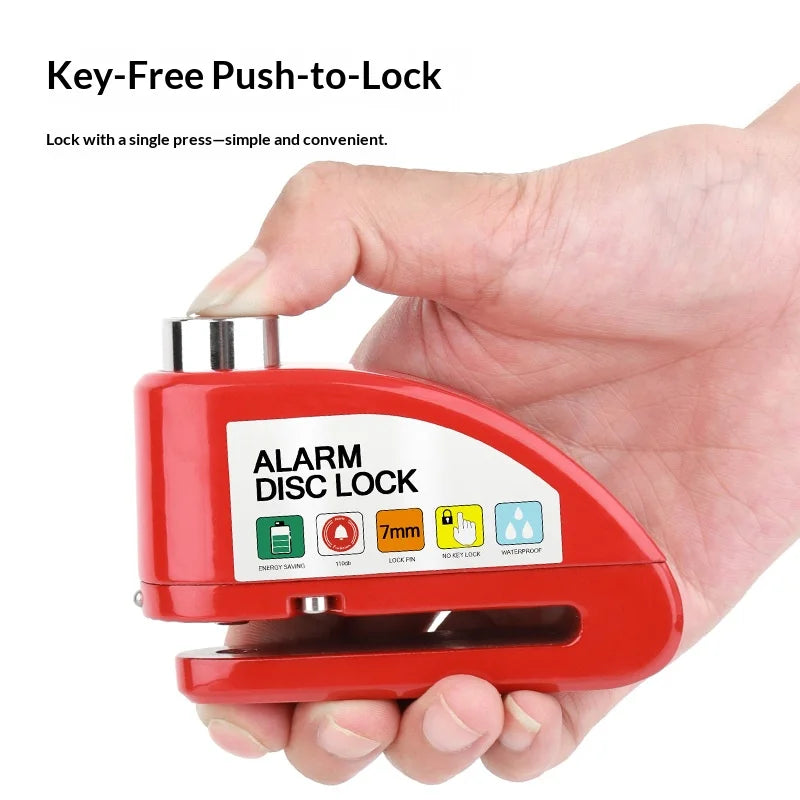 BENGGUO Bike Disc Brake Lock 110dB Alarm High Strength Aluminum Alloy Anti Theft Lock with 2 Keys - Black - 6