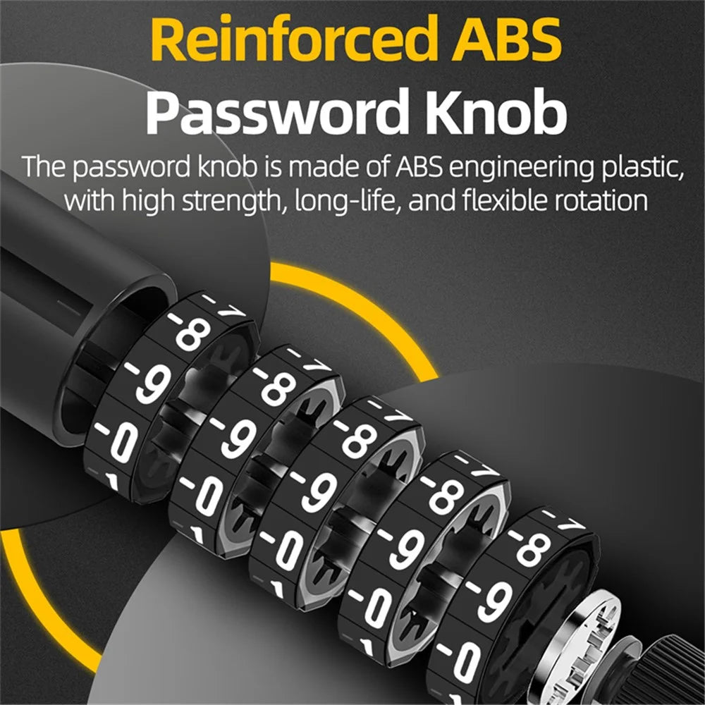 WEST BIKING YP0705088 1.5m MTB Road Bike Anti-theft Password Lock PVC Wrapped Steel Cable Lock - 4