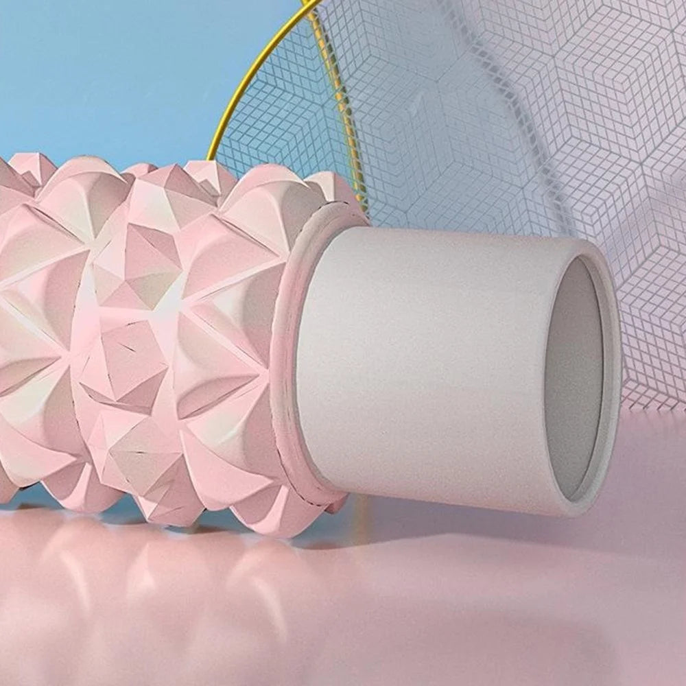 30cm Sports Foam Roller 3D Bionic Floating Point Design EVA Yoga Massage Body Roller for Muscle Relaxation Recovery - Light Pink - 7