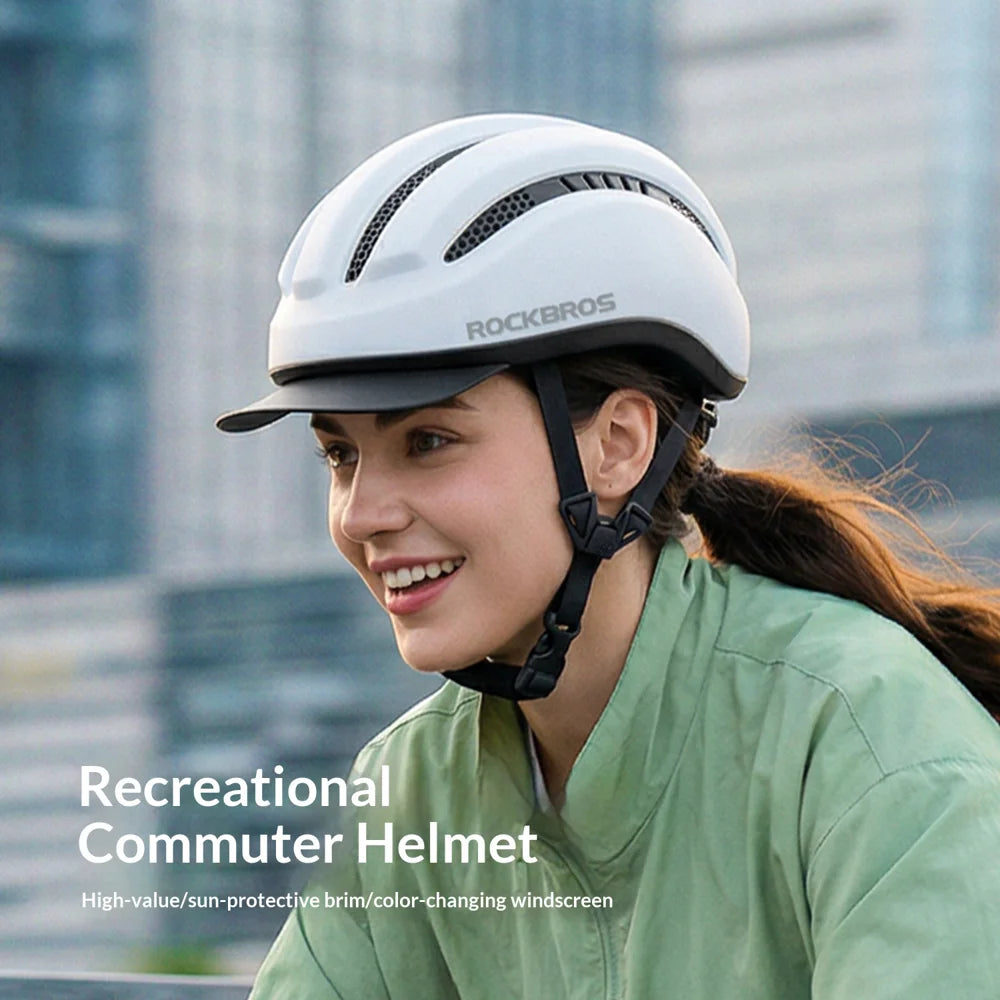 ROCKBROS ZK-099 Breathable Cycling Helmet for Mountain Road Bike EPS Buffer Adjustable Safety Helmet - Bright White - 2