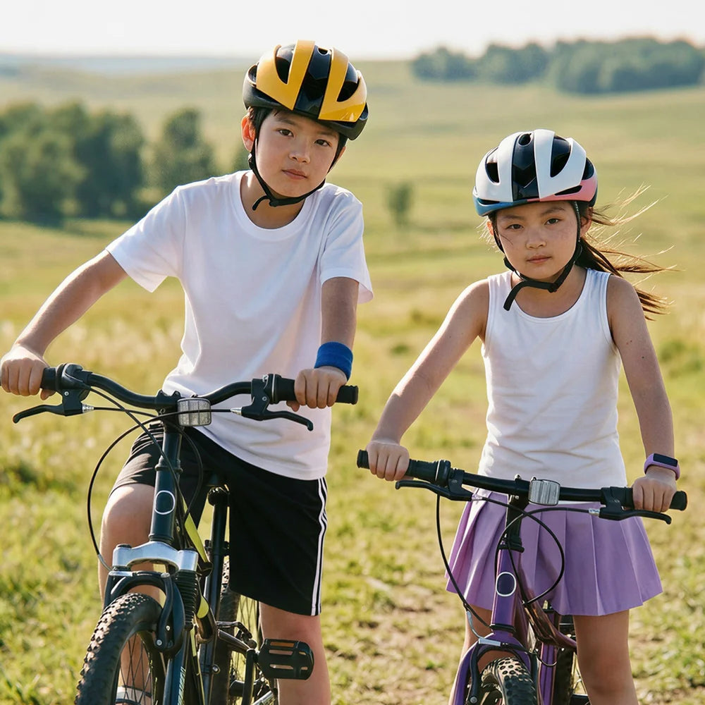 ROCKBROS 10110004 Kids Bike Helmet MTB Road Folding Bicycle Safety Helmet for Boys Girls - Black & White|M - 2