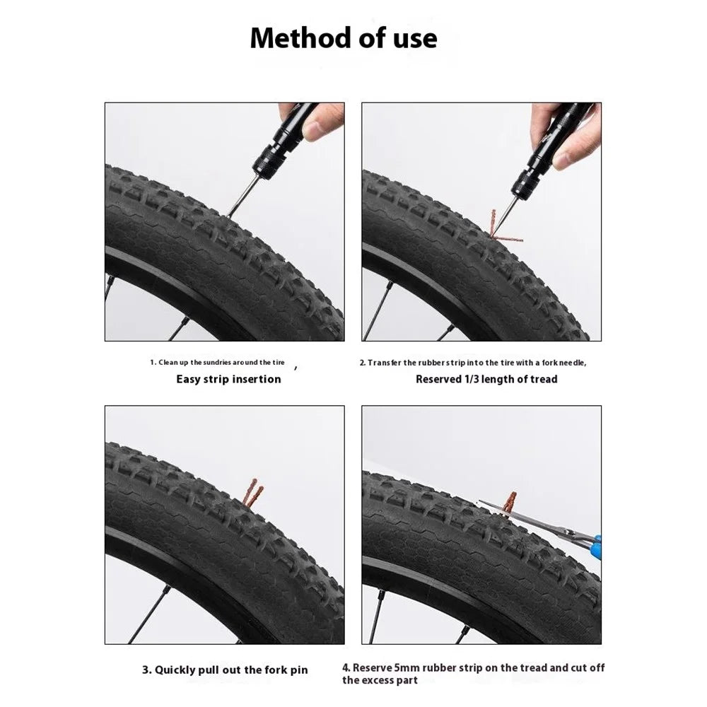 ROCKBROS 43210006 / BG-9901 Mountain Road Bike Tubeless Tire Repair Kit with Rubber Strips - 6