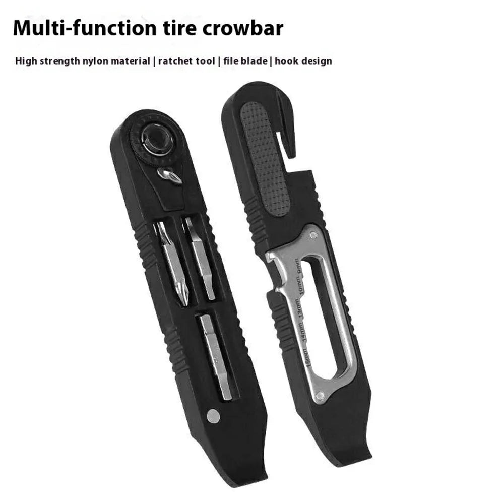 1 Pair Multifunction Bicycle Tire Lever Set with Ratchet Wrench / Hex Key for Road Mountain Bike Repair Tool - 2