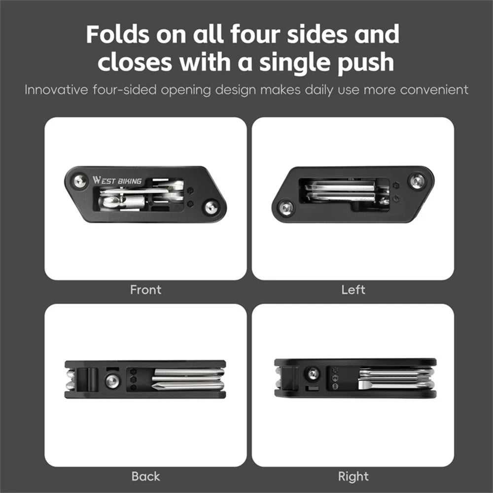 WEST BIKING YP0719488 10 in 1 Multitool for Bicycle Repair Kit Portable Screwdriver Hex Wrench Cycling Equipment - 7