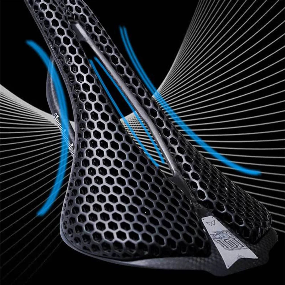 ENLEE 3D Printing Bike Cycling Saddle Carbon Fiber Honeycomb Design Breathable Bicycle Seat, 250x140x17mm - 3