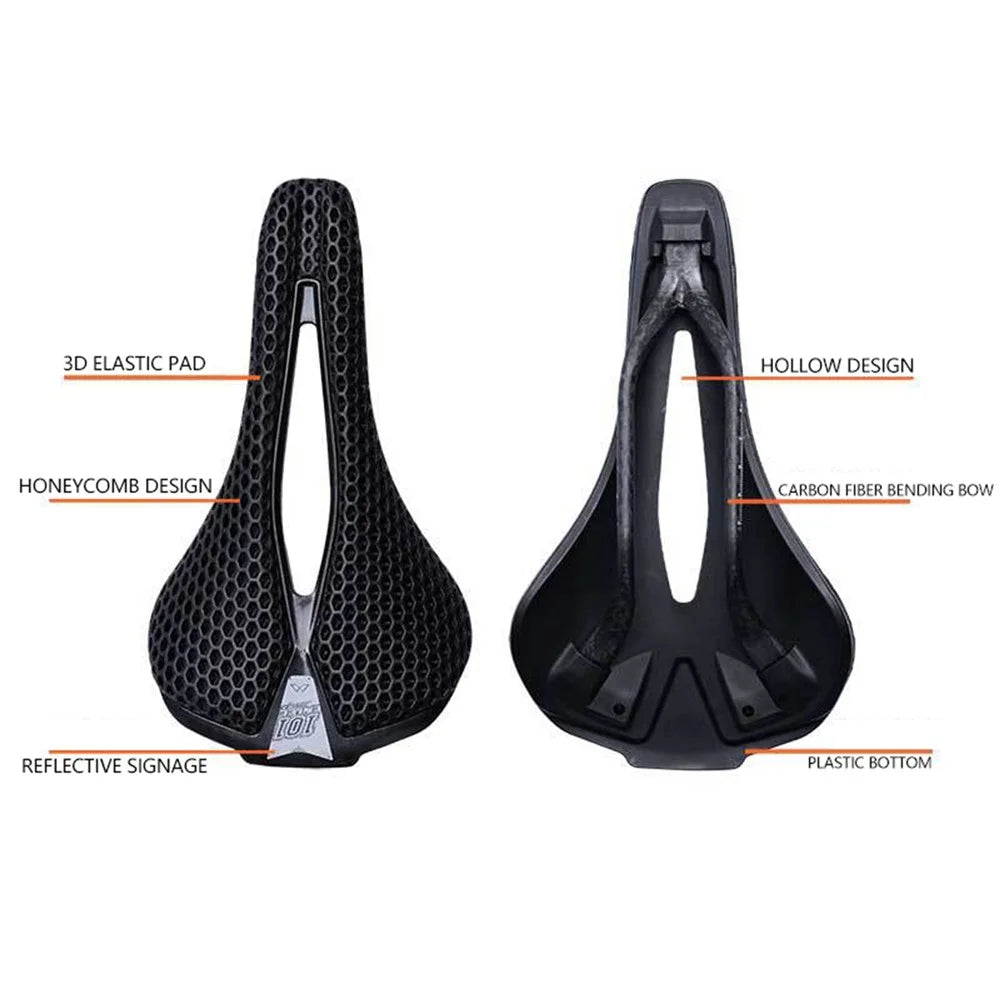 ENLEE 250x140x17mm 3D Printing Bike Saddle Carbon Fiber Breathable Honeycomb Bicycle Seat, Nylon Type - 2