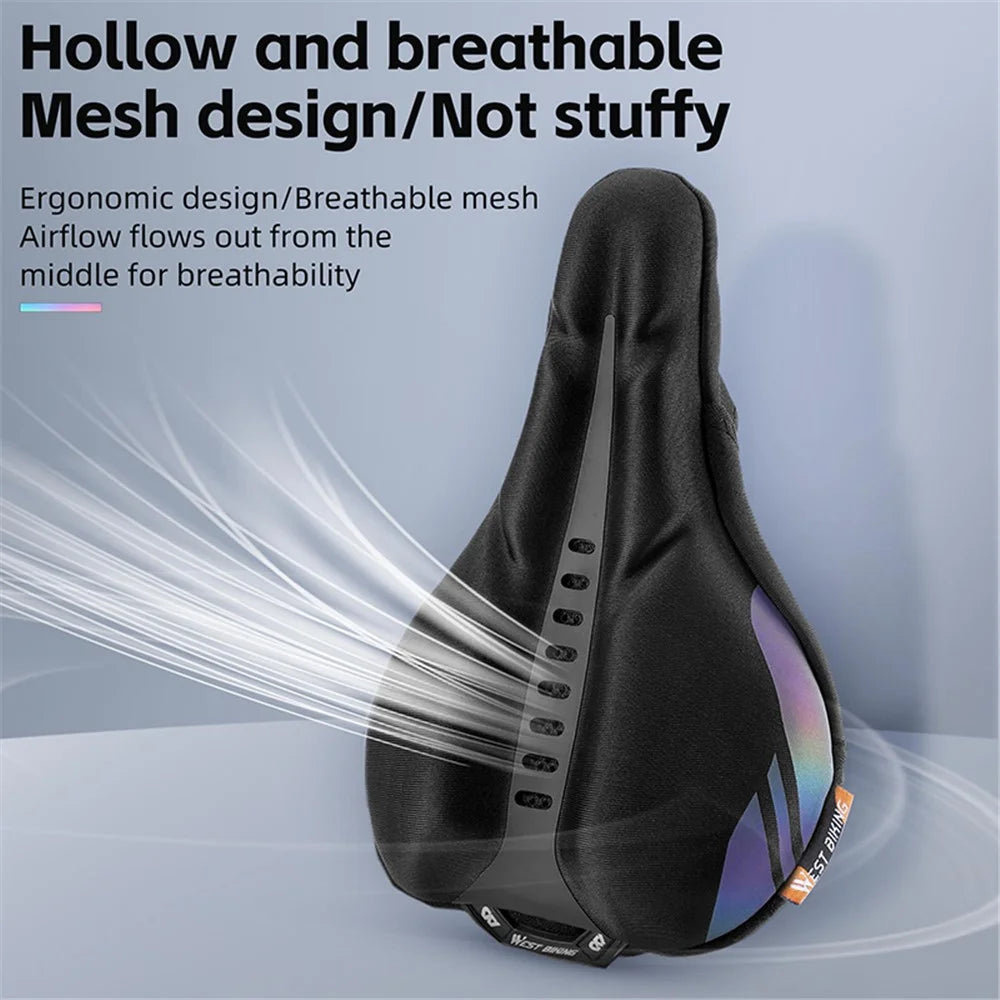 WEST BIKING YP0801177-178 Bike Cycling Saddle Cover Breathable Shock-absorption Memory Foam Bicycle Seat Cushion - Black Colorful - 4