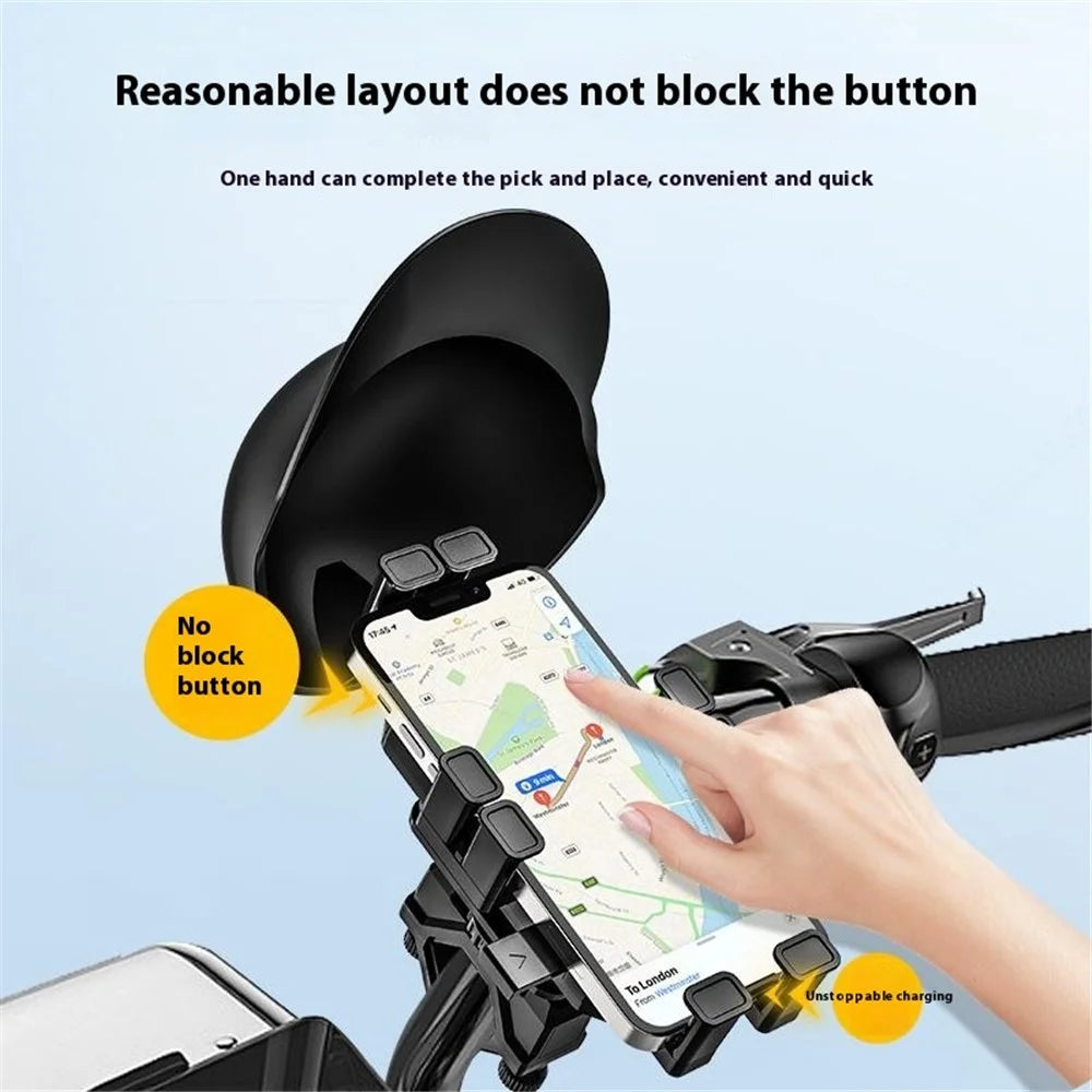 HL-M28 Nylon+ABS Motorcycle Phone Mount Holder Cell Phone Bike Holder with Helmet Shaped Sun Visor - For Handlebar - 5