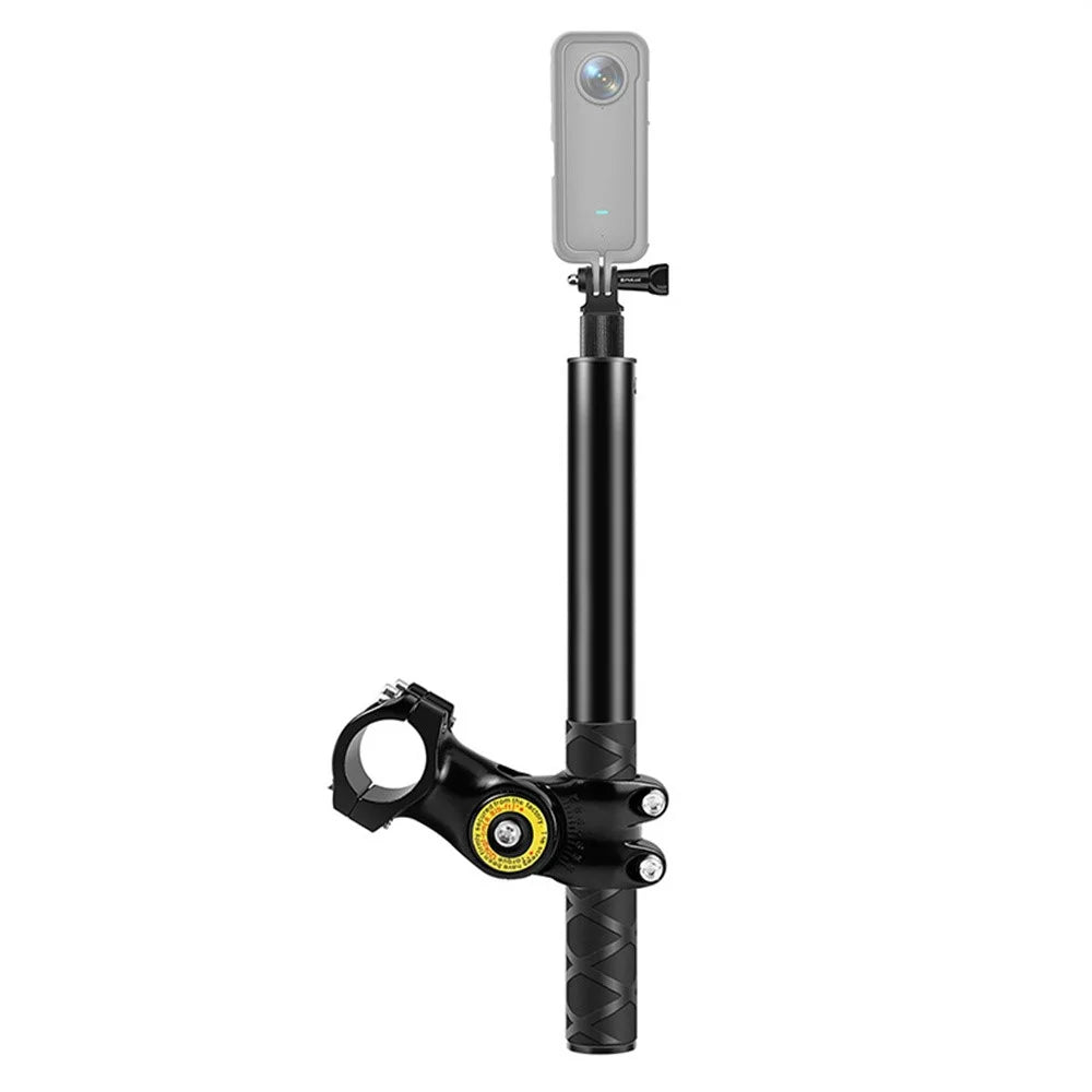 PULUZ PU817 Anti Shake Aluminum Alloy Motorcycle Bike Handlebar Mount Selfie Stick Compatible with Cameras - 1