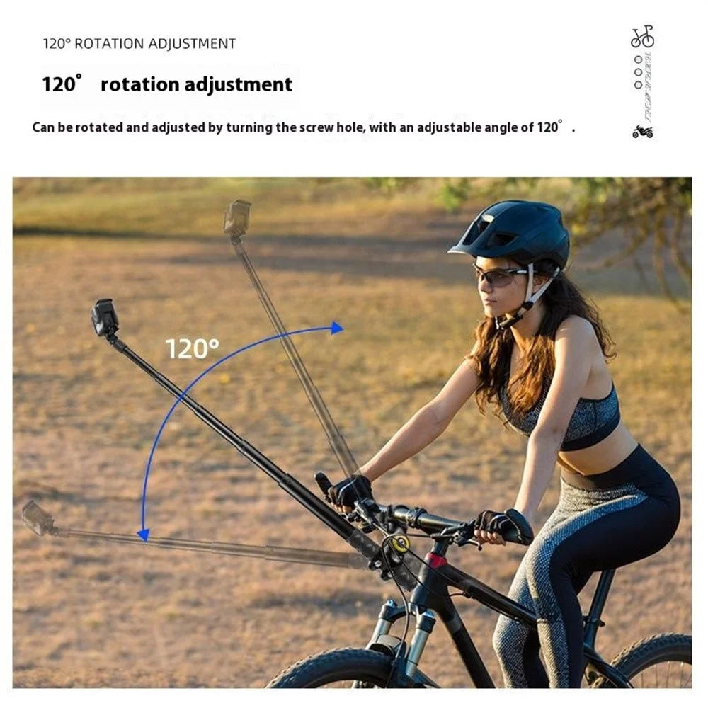 PULUZ PU817 Anti Shake Aluminum Alloy Motorcycle Bike Handlebar Mount Selfie Stick Compatible with Cameras - 4