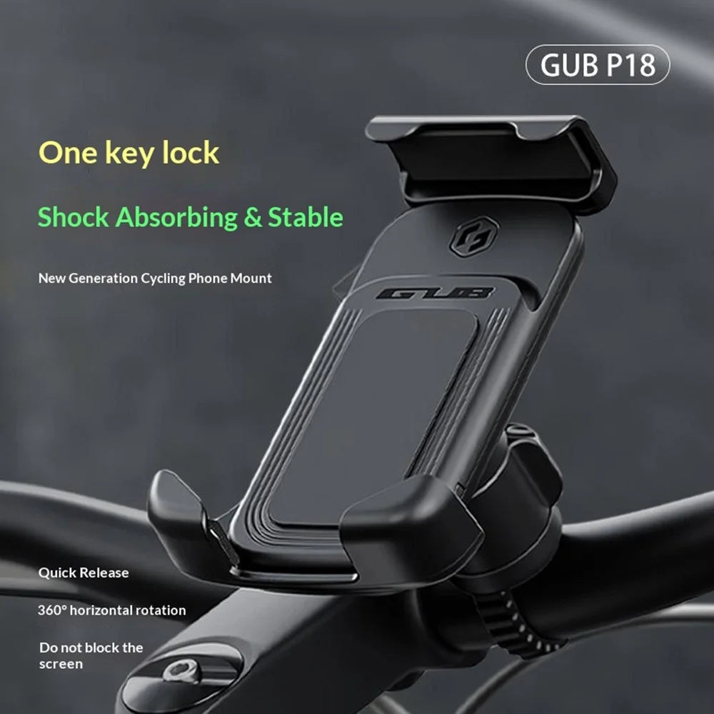 GUB P18 Rotatable Phone Mount for Bicycle / E-Bike / Scooter Shock Absorbing Quick Release Cellphone Bracket - 2
