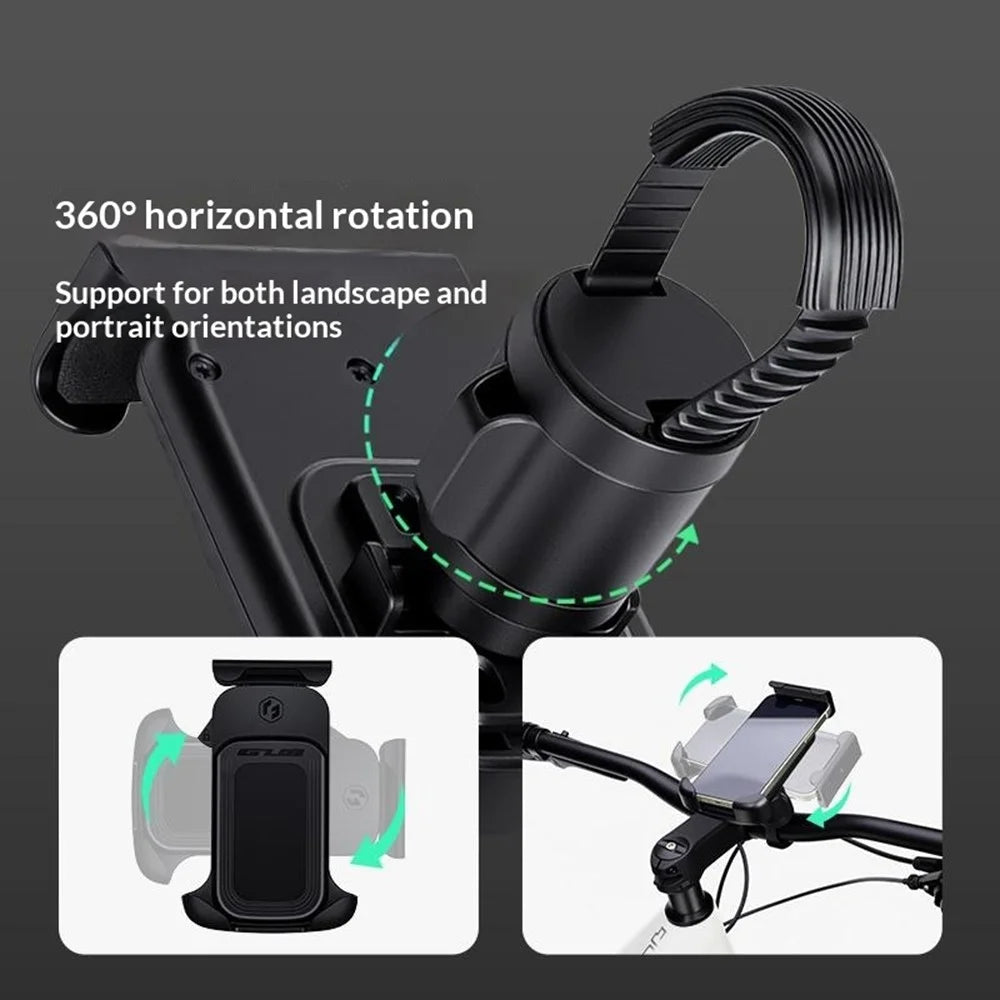 GUB P18 Rotatable Phone Mount for Bicycle / E-Bike / Scooter Shock Absorbing Quick Release Cellphone Bracket - 6