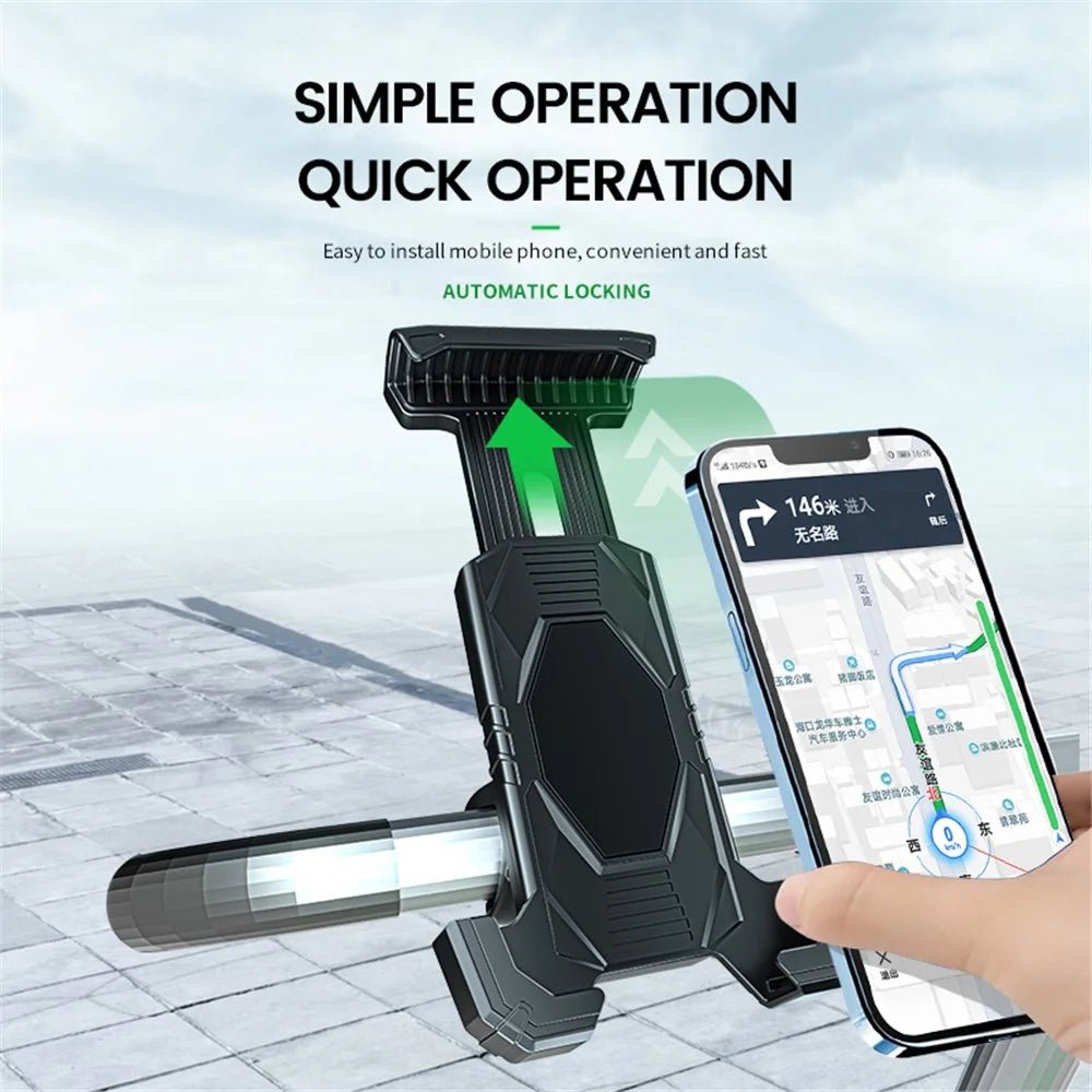 ZY-D11 Motorcycle Bike Handlebar Clip Mount Phone Holder ABS Cycling Cellphone Bracket - 4