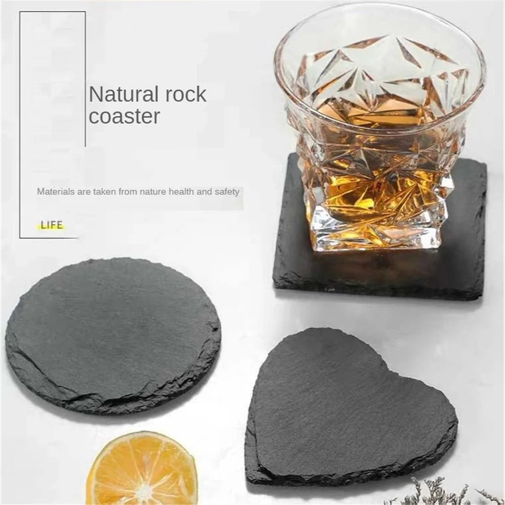 B-1117 Rock Stone Table Cup Mat Coffee Milk Cup Pad Bowl Heat Insulation Pad Coasters Non-slip Placemat - Burr Round - 3