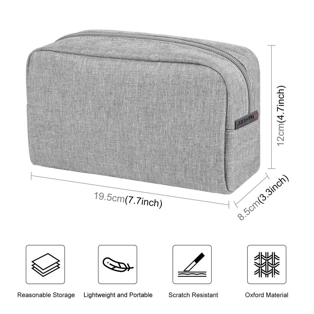 HAWEEL HWL2127 Digital Accessories Carrying Zipper Bag Water Resistant Data Cable Power Bank Storage Pouch - Grey - 6