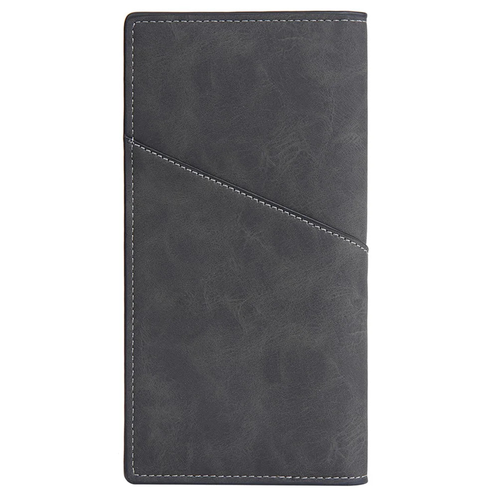 BAELLERRY C3070 Frosted PU Leather Long Wallet Men Large Capacity Cash Cards Holder with Zipper Pocket - Black - 3