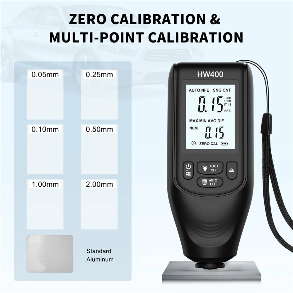 HW400 Automobile Thickness Gauge Car Paint Tester Thickness Coating Measuring Tool - Black - 5
