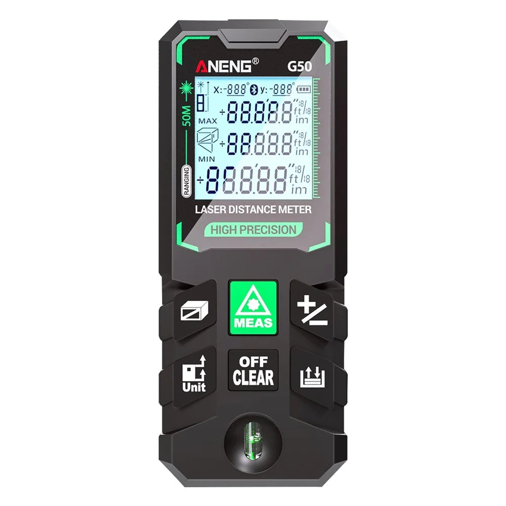 ANENG G50 Portable Laser Rangefinder 50m Measuremen Range Green Beam Laser Distance Measure Tool - 6