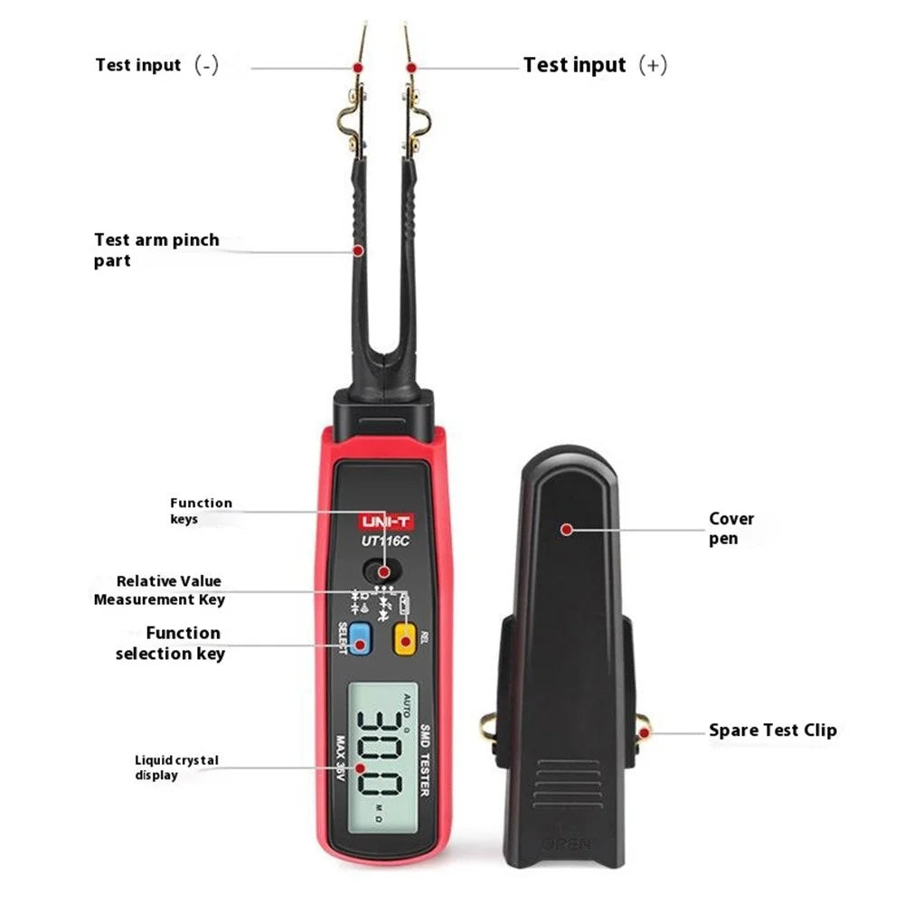 UNI-T UT116C 6000 Count Digital Tweezers Smart SMD Tester LED Diode Electronic Component Multimeter (No Battery) - 5