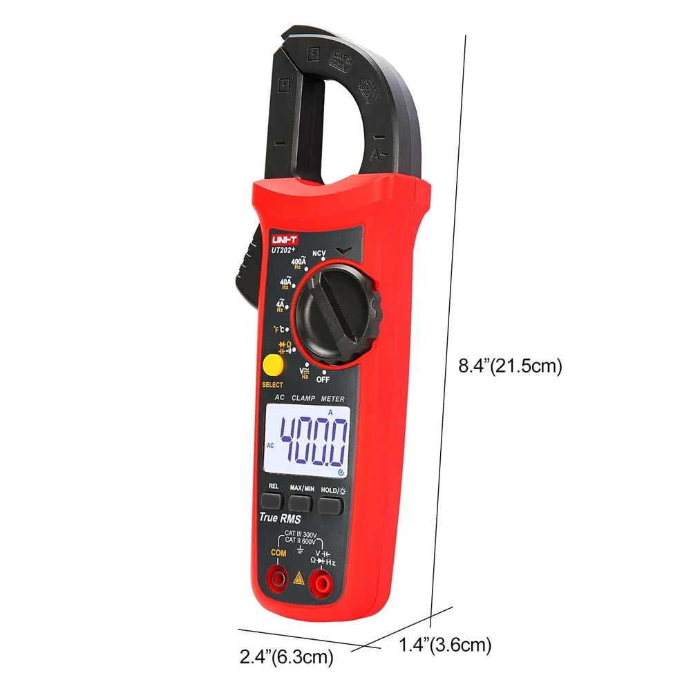 UNI-T UT202+ Digital Clamp Meter AC / DC Voltage Current Tester with NCV Temperature Measure Tool (No Battery) - 7