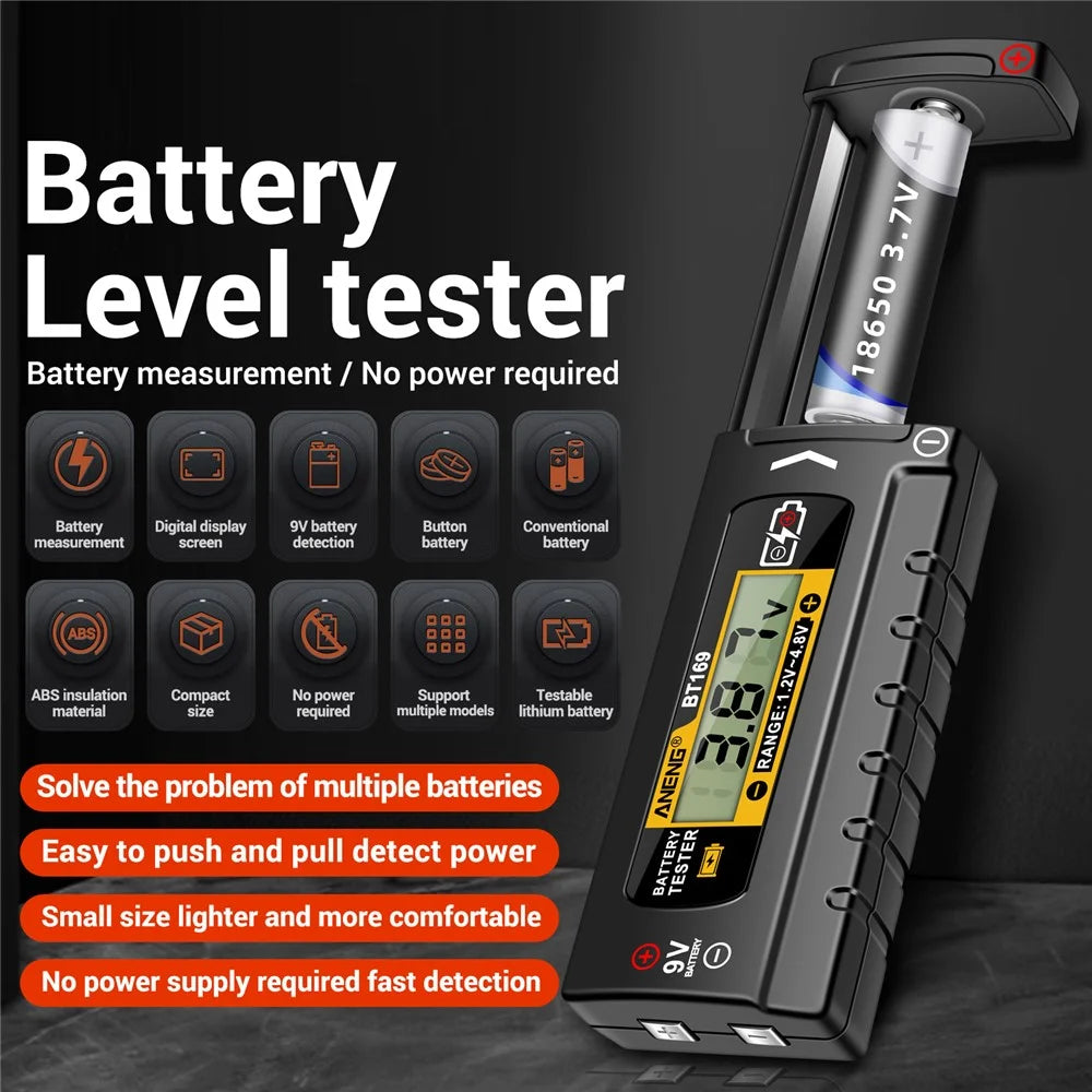 ANENG BT169 Battery Power Tester Digital Display AA AAA Lithium Battery Voltage Tester - 3