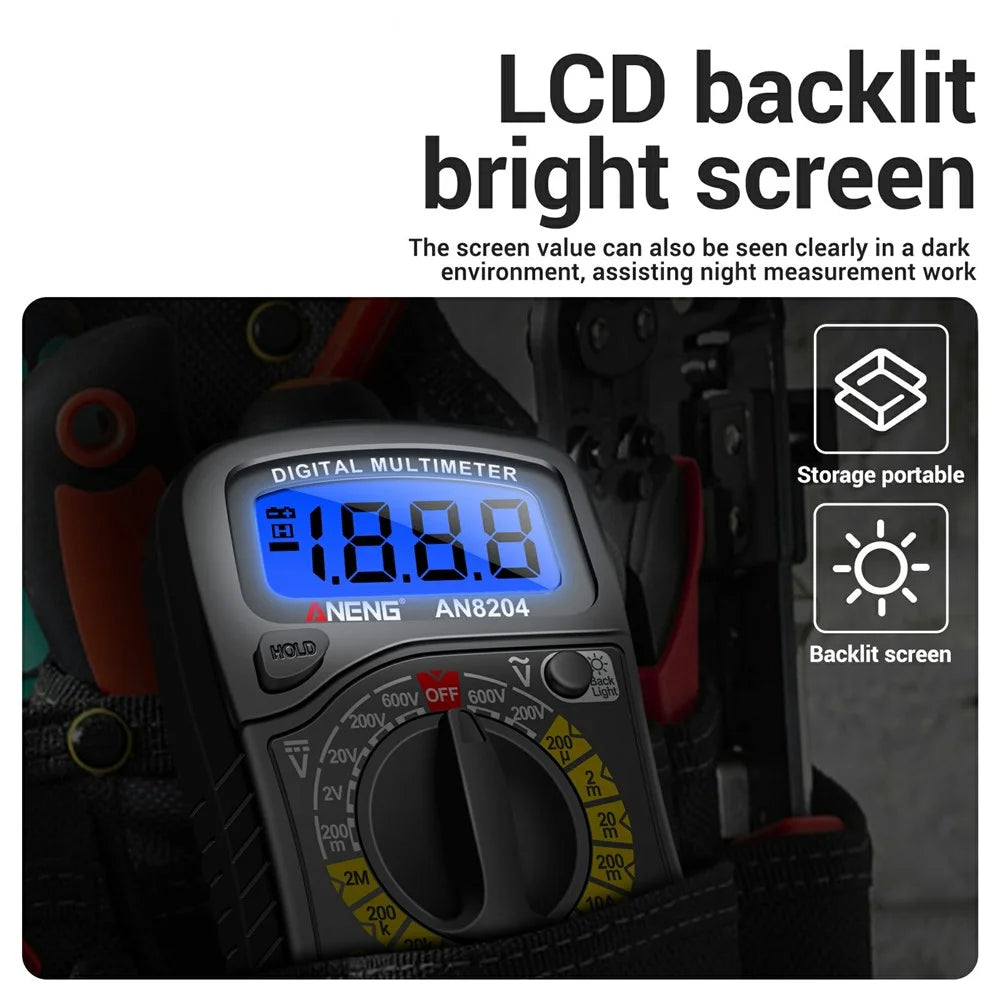 ANENG AN8204 Digital Multimeter AC / DC Voltage DC Current Resistance Diode Tester - Black - 4