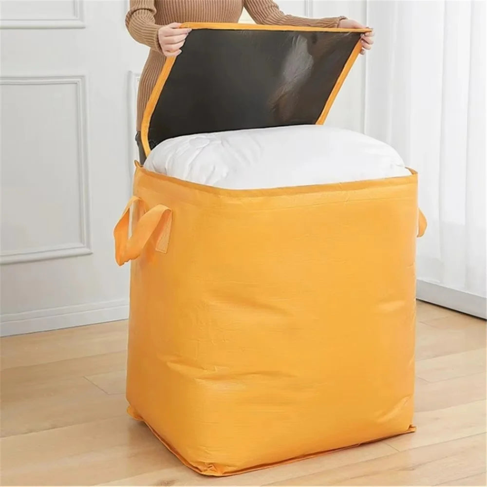 180L Large Capacity Moving Storage Bag Waterproof Oxford Cloth Organizer for Clothes Toys Bedding - Yellow - 6