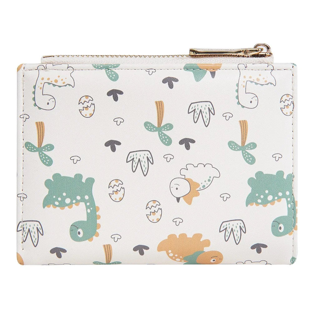 BAELLERRY N8349 Cute Dinosaur Wallet Bifold Zipper Coin Purse Small Pouch Card Holder - White - 3