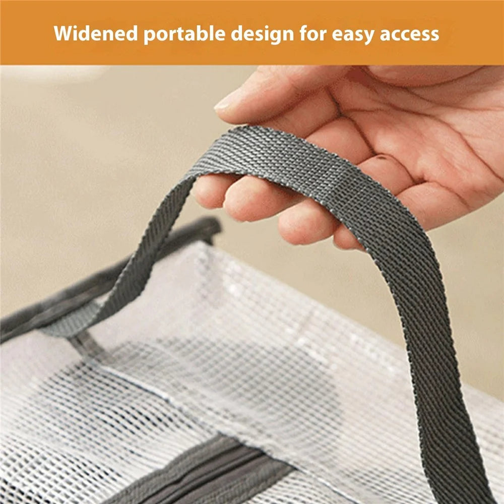 Dustproof Shoes Storage Bag with Zipper See Through PVC Waterproof Sneakers Organizer - Grey Edge - 3