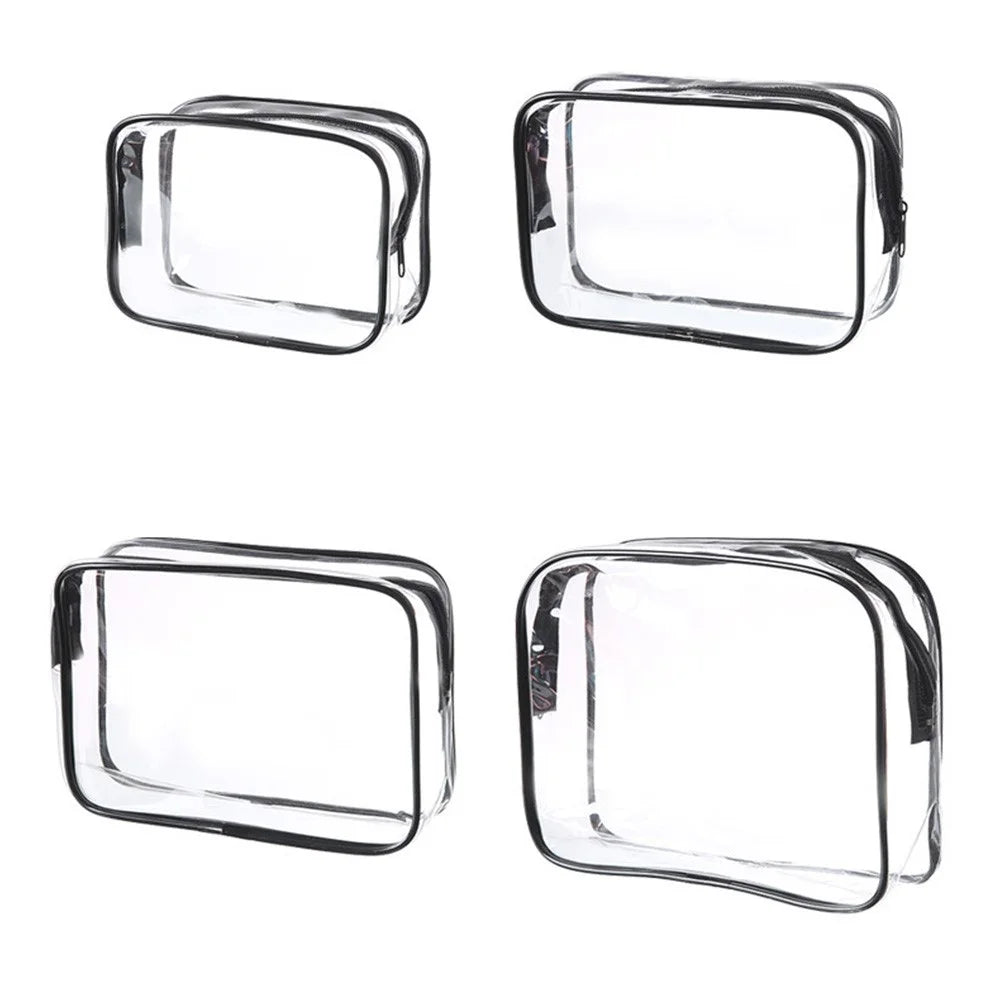 4Pcs Travel Makeup Organizer PVC Waterproof Cosmetic Toiletry Pouch Zipper Storage Bag - 1