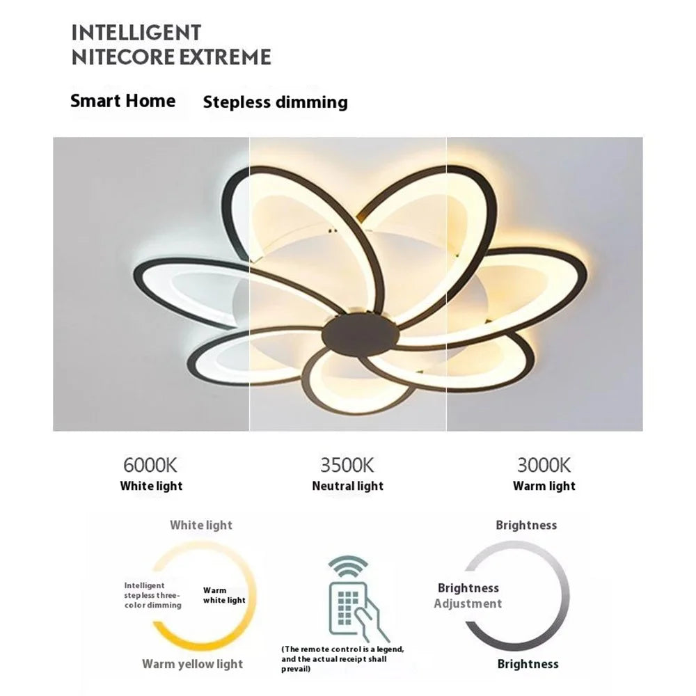 8 Heads Floral Shape LED Ceiling Light APP / Remote Control Modern Ceiling Lamp for Dining Room - 3