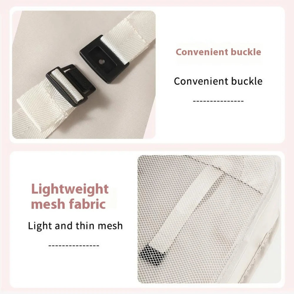 7Pcs / Set Portable Travel Business Trips Organizer Foldable Multi-Function Clothes Shoes Storage Bags - Beige - 4