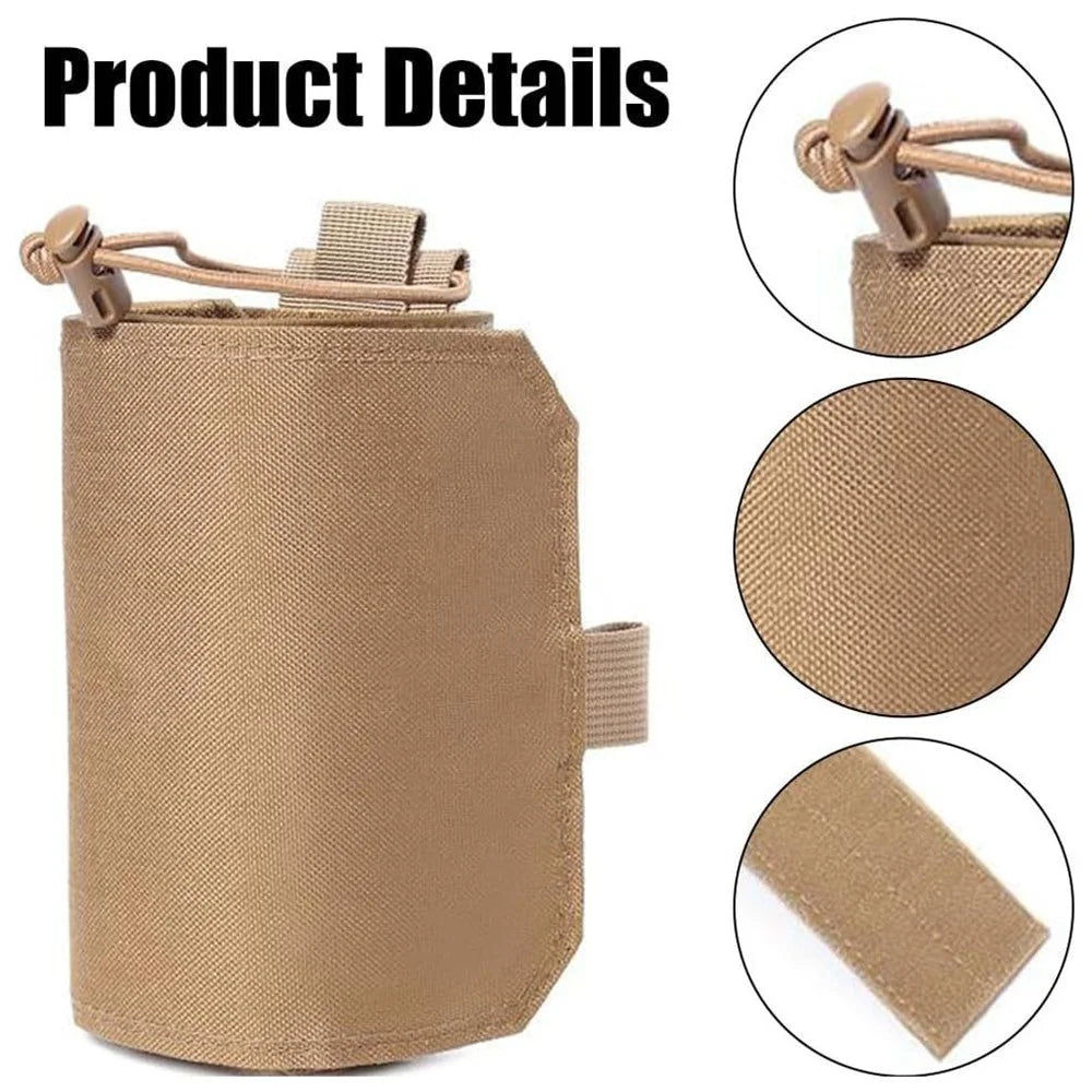 Adjustable Nylon MOLLE Waist Water Bottle Holder for Running Cycling Outdoor Kettle Carrier - Khaki - 7