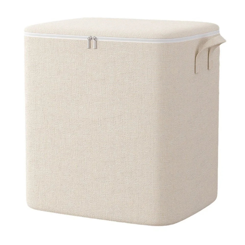50 x 50 x 60cm Large Zippered Cotton Linen Storage Bag for Bedding Clothes Organizer Pouch - 1