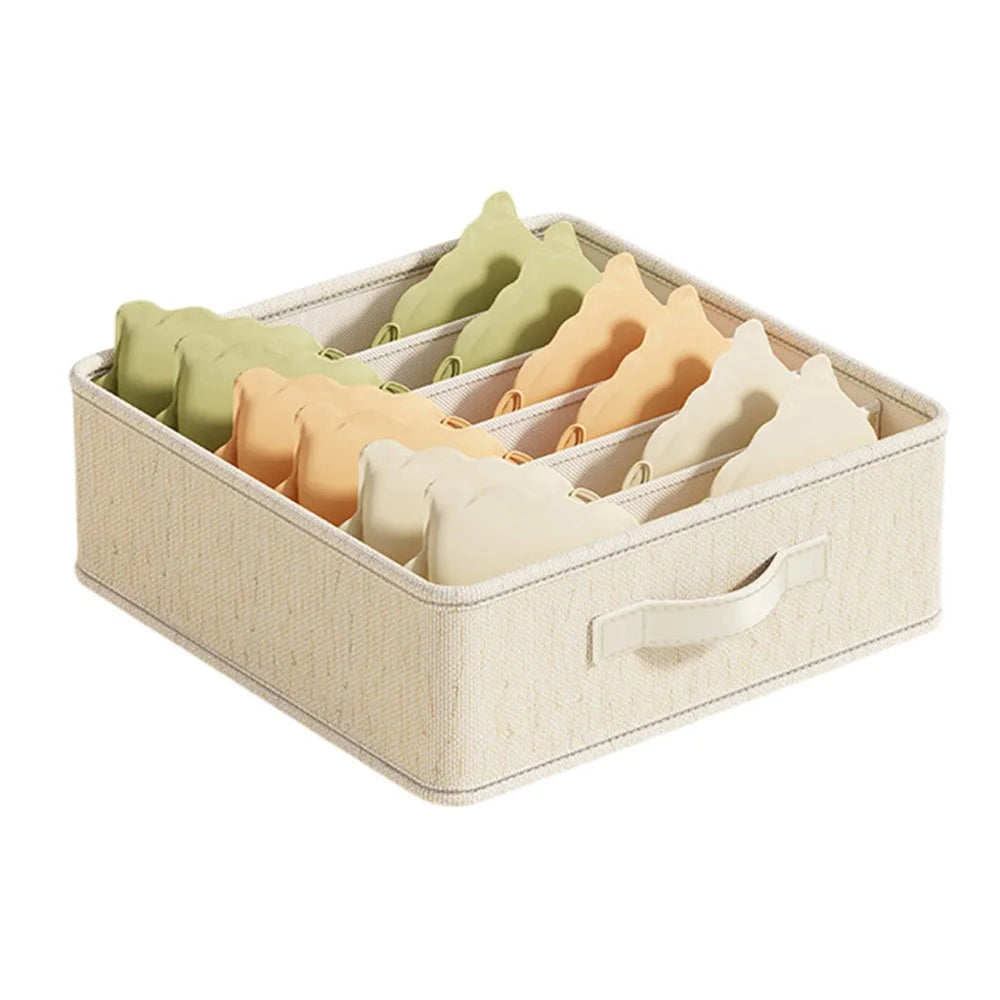 6 Compartments Drawer Storage Box for Bedroom Space Saving Foldable Underwear Organizer, 32 x 32 x 11cm - 1