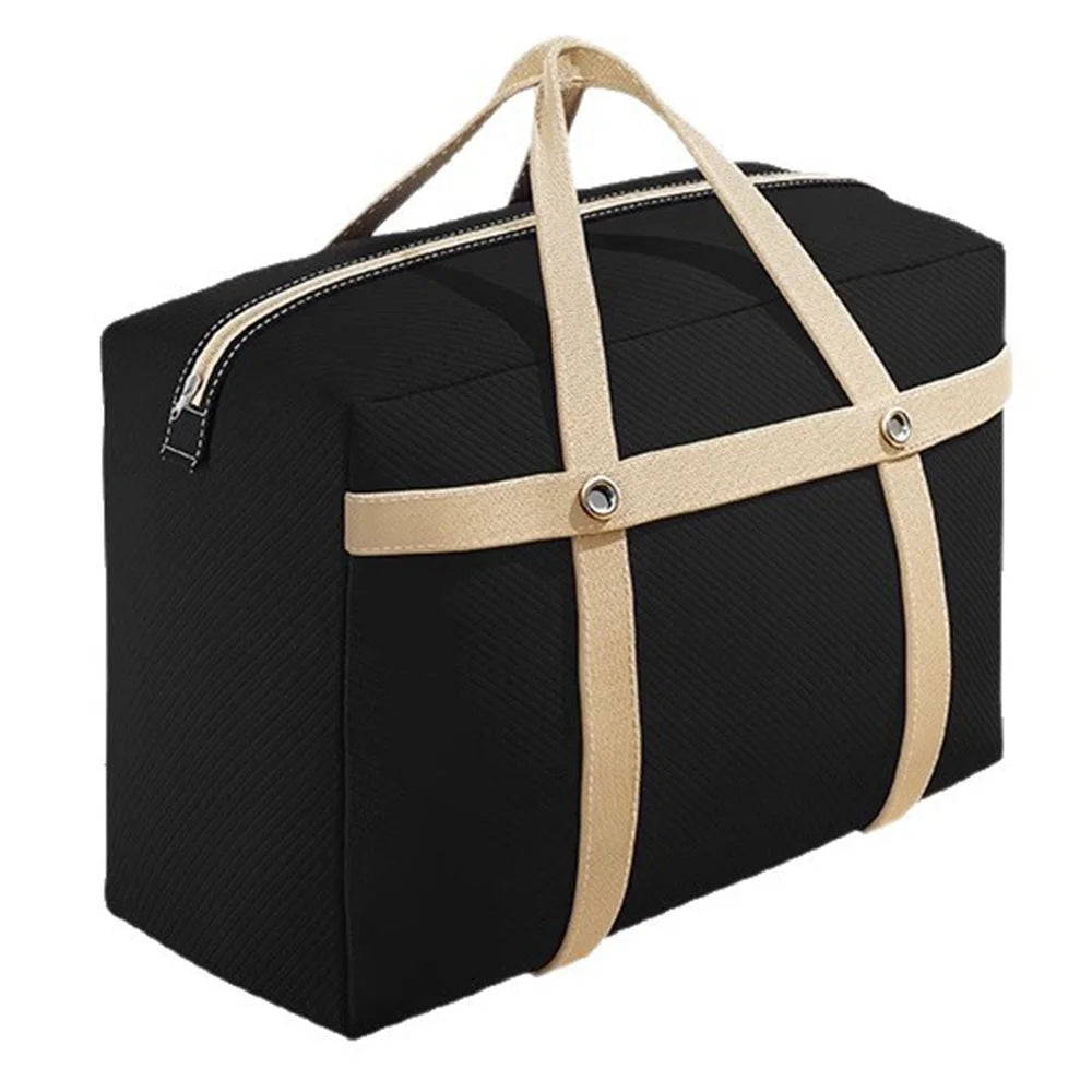 Oxford Fabric Large Capacity Moving Bag For Clothes Storage Reinforced Rivet Luggage 90 x 58 x 28cm - Black - 1