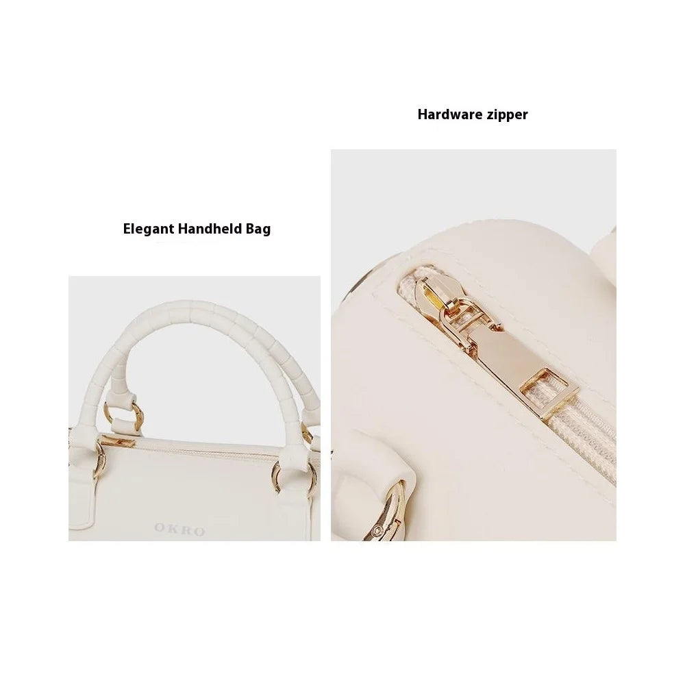 OKRO Silicone Crossbody Bag Waterproof Handbag with Shoulder Chain Strap - Beige - 5