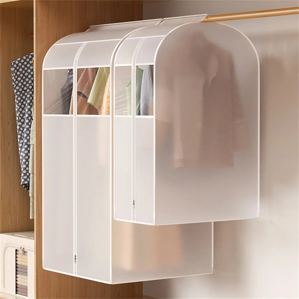 Clothes Garment Cover 80 x 60 x 120cm Hanging Dust Bag For Wardrobe Storage Clear Window - 6