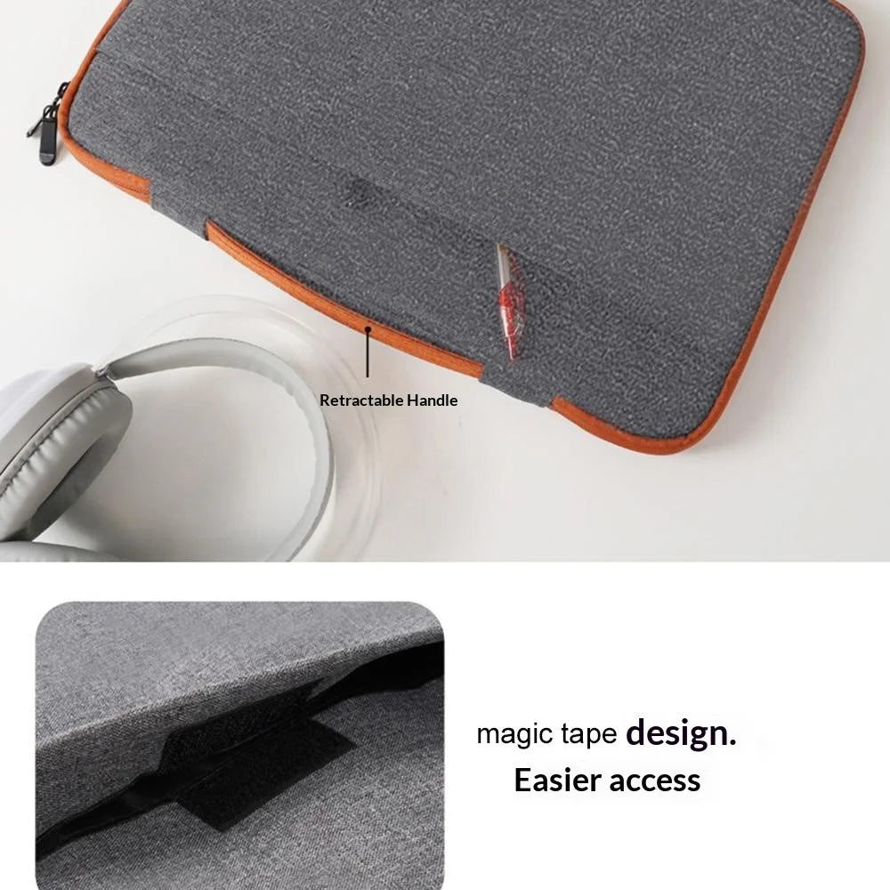 Portable Laptop Bag 15.6 / 16.1 Inch Sleeve Case Waterproof Oxford Cloth Anti Shock Lightweight with Handle - Black - 3